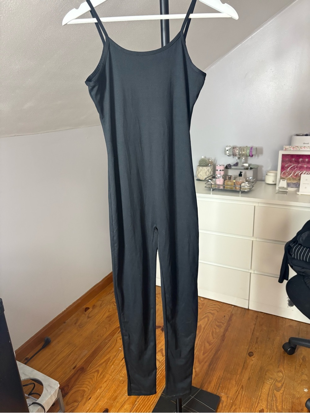 Black Slim Jumpsuit with Spaghetti Straps